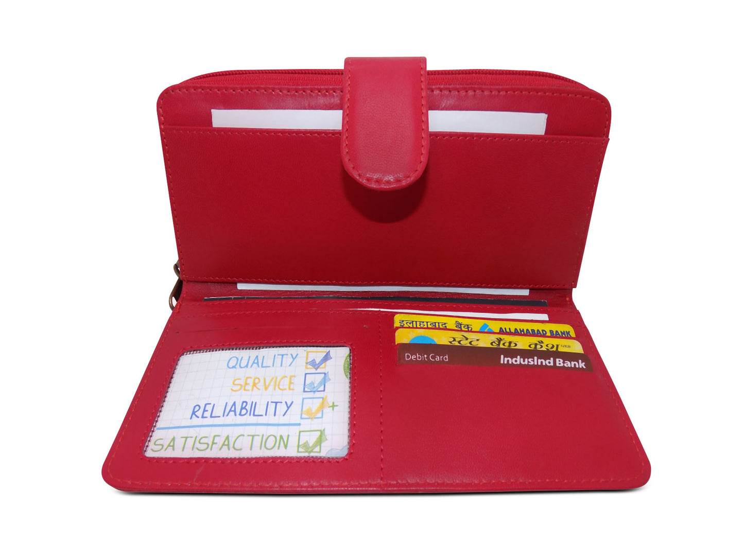 Go Red - Leather Clutch for Women