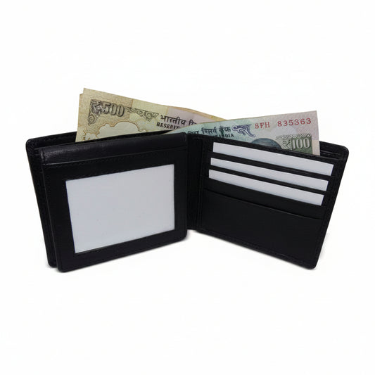 Natural Men's Bi-fold Leather Wallet